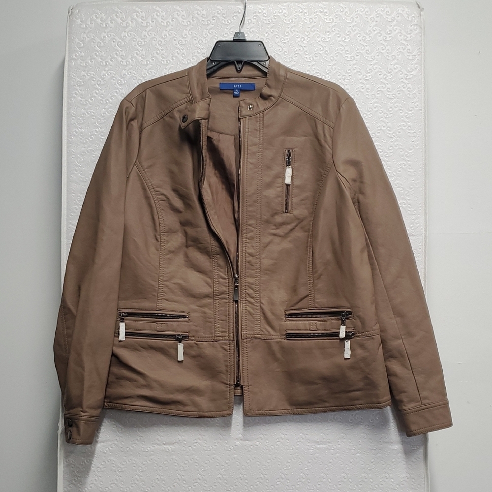 Womans Faux Leather Brown Jacket